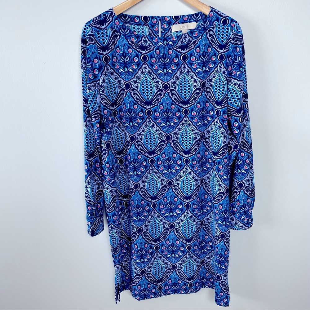 LOFT Shift dress long sleeves Sz S